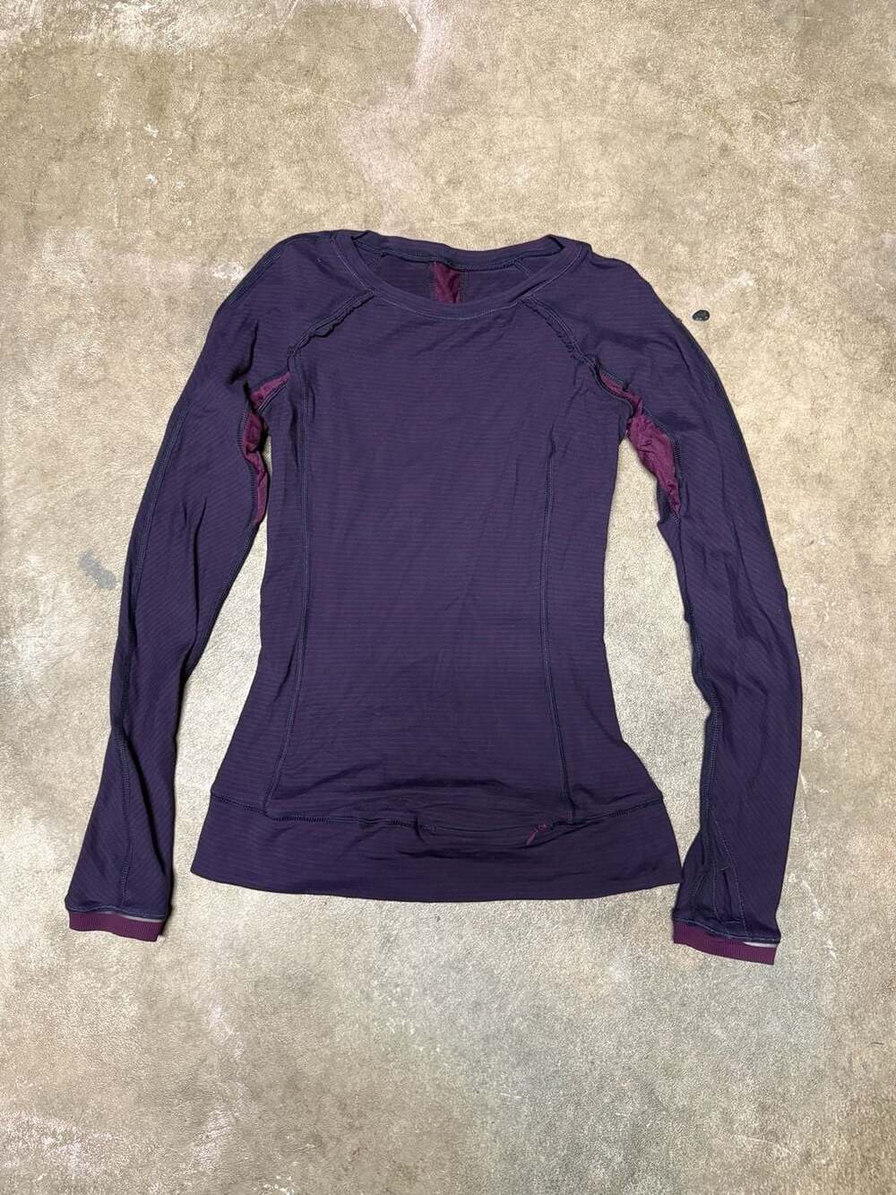 Lululemon Full Tilt Long Sleeve Running Shirt in Plum Hyper Stripe
